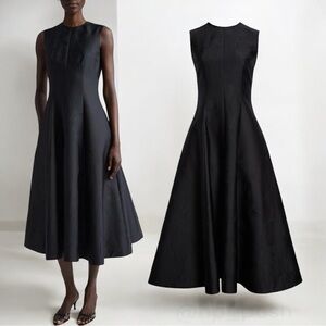 Emilia Wickstead Women's Black Maram Sleeveless A-Line Midi